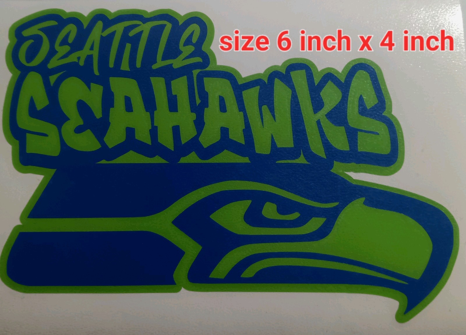 Seattle Seahawks Graffiti Style Football Vinyl Decal Sticker New Size 6x4inch.