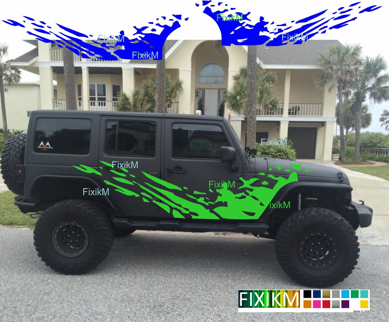 Mud splash graphics decal fit for any cars and trucks left and right side set