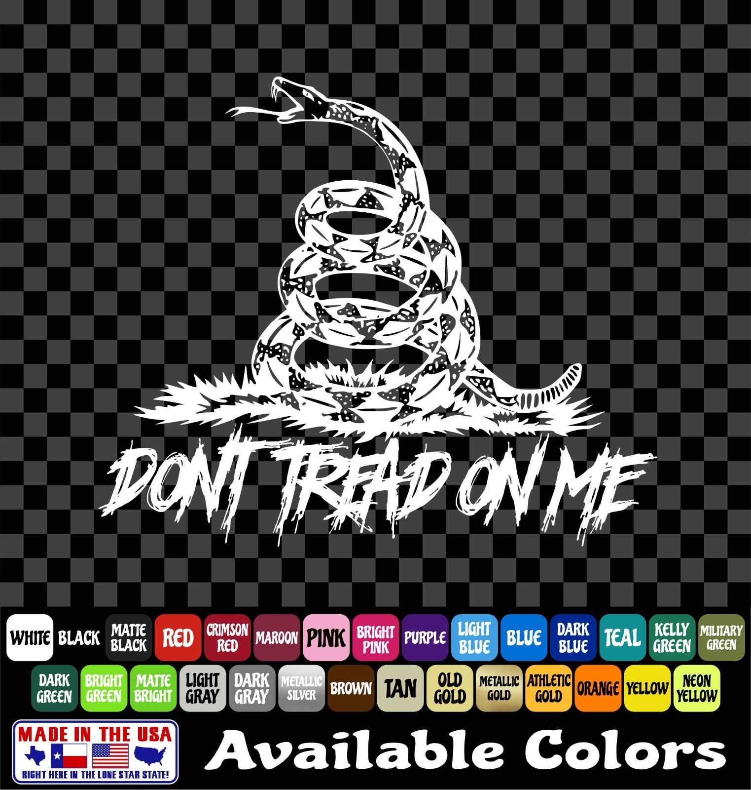 Don’t Tread Decal Gadsden Flag Rattlesnake 2A Rights 2nd Amendment Vinyl