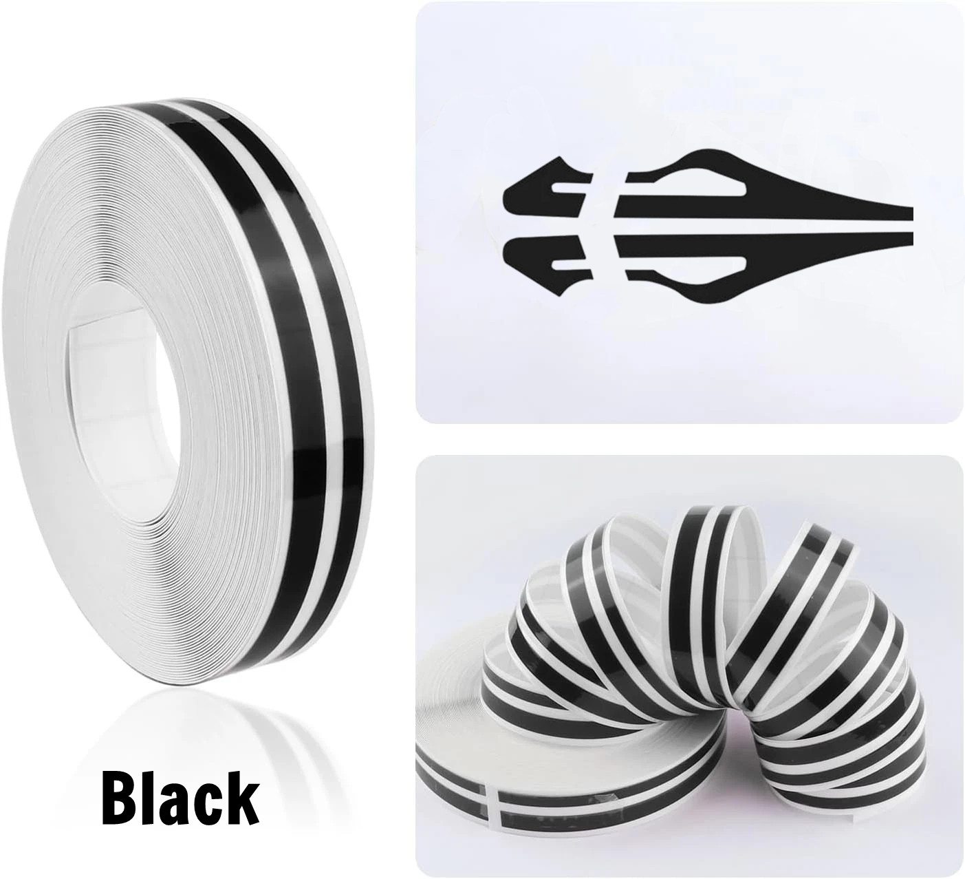 32Feet Vinyl Pinstriping Pin Stripe Double Line Car Tape Decal Sticker 1/6″ 1/12