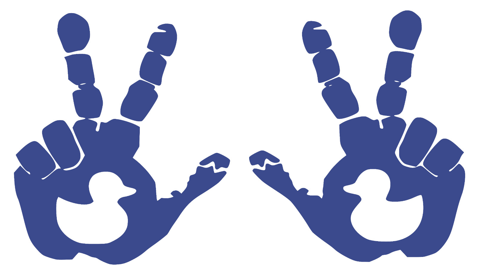 Set of Duck Hand Wave Peace Wave Decals for Jeep Side Mirrors- Left & Right