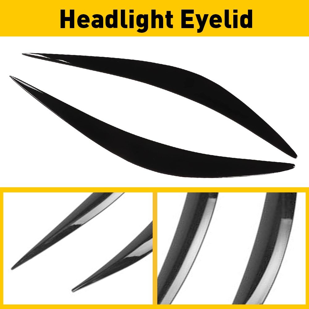 2-20 Headlight Eyelid Eyebrows Eye Lid Brow Gloss Black For Infiniti Q50 2014-23