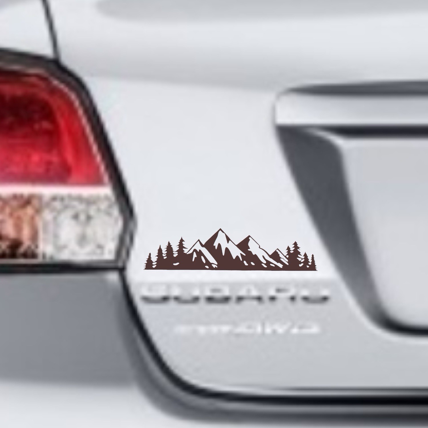 MOUNTAIN RANGE TREE LANDSCAPE SCENE Vinyl Decal -Sticker for Car Jeep Truck