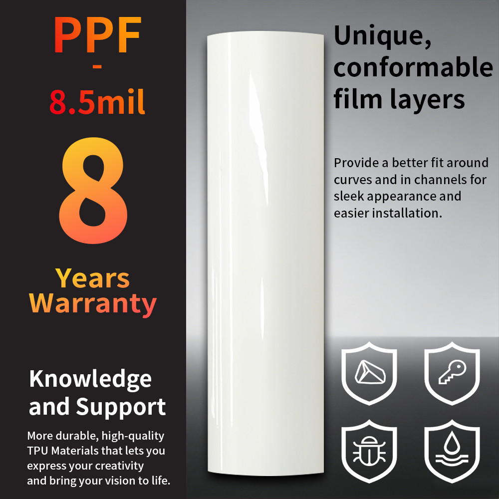 PPF Clear Gloss Paint Protection Film Invisible Scratches Shield 8.5mil Bra 12″