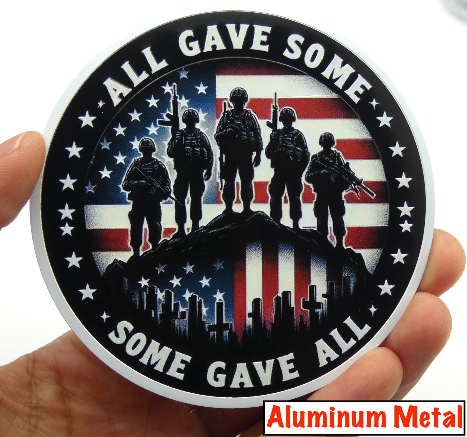 ALUMINUM VETERAN Stickers US Army Military Decals Motorcycle, Car Emblem 3.5″
