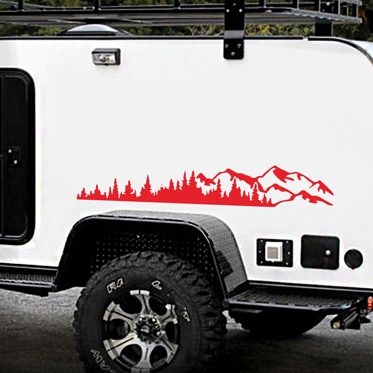For Camper RV Trailer Truck Car Body Forest Mountain Graphic Stickers Decal