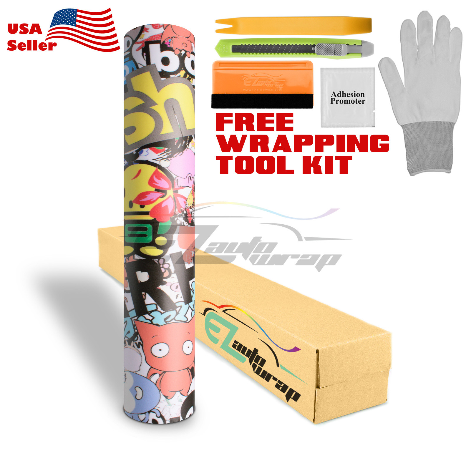 【Sticker Bomb】 Vinyl Wrap Decal Film Graffiti Cartoon JDM USDM Sheet DIY #194