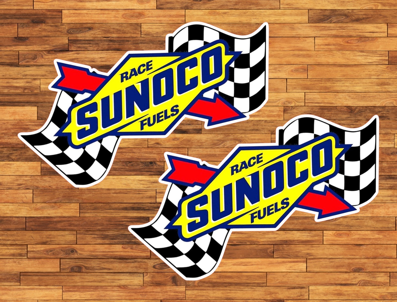 Sunoco Racing Water Proof UV Safe Glossy Vinyl Decals / Stickers x2