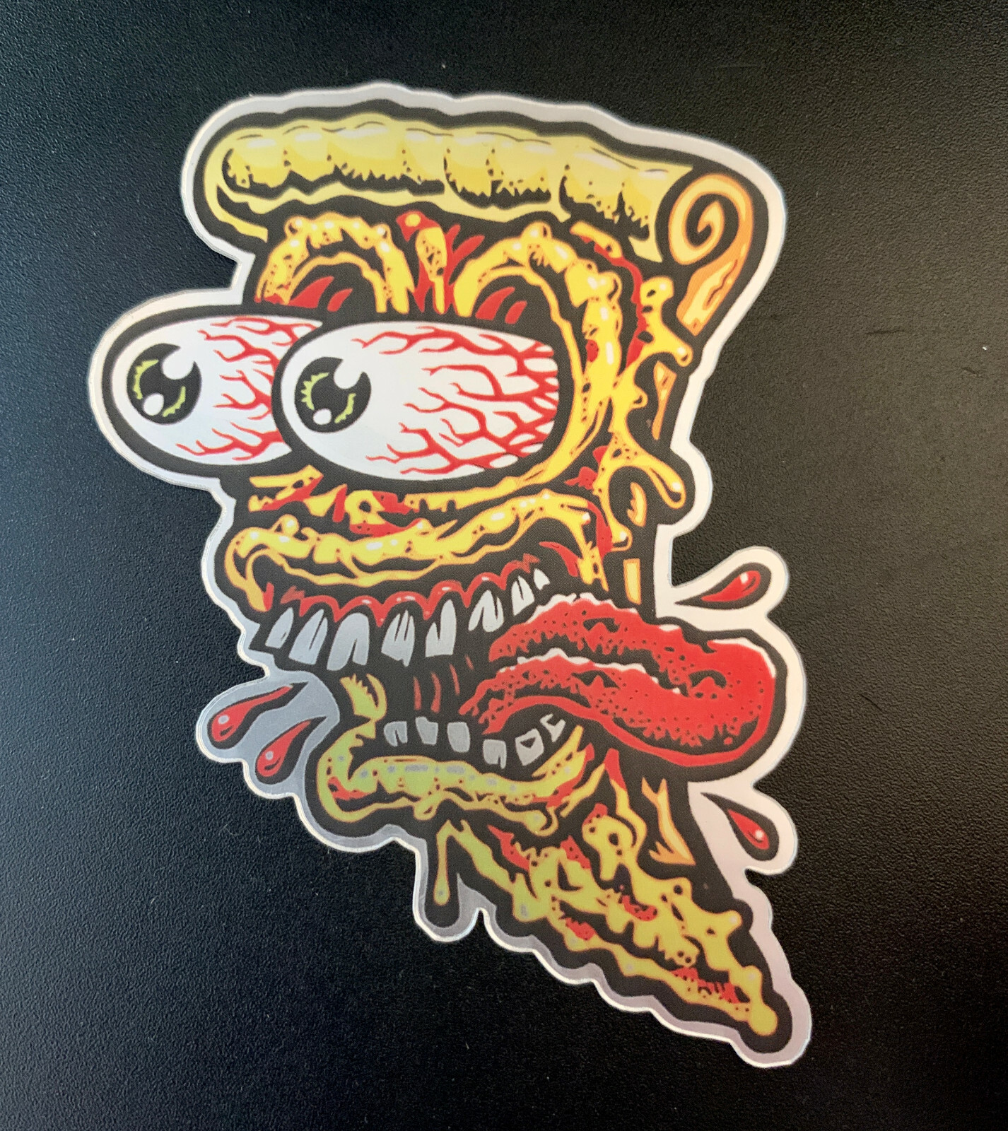 Rat Fink Hot Rod Pizza 3 inch Holographic Premium decal Sticker Car Window