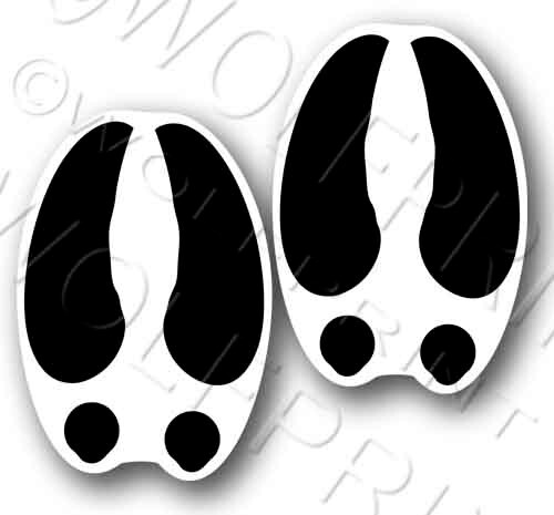 2 Deer Tracls 3.25″ Tall Sticker Outdoor Sportsman Hunting Decal Black