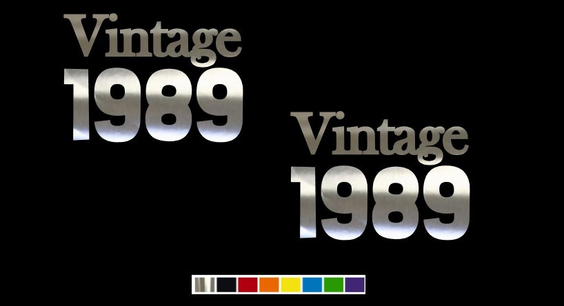 (2) VINTAGE 1989 Vinyl Decal Set CUSTOM SIZE COLOR CARS,TRUCKS