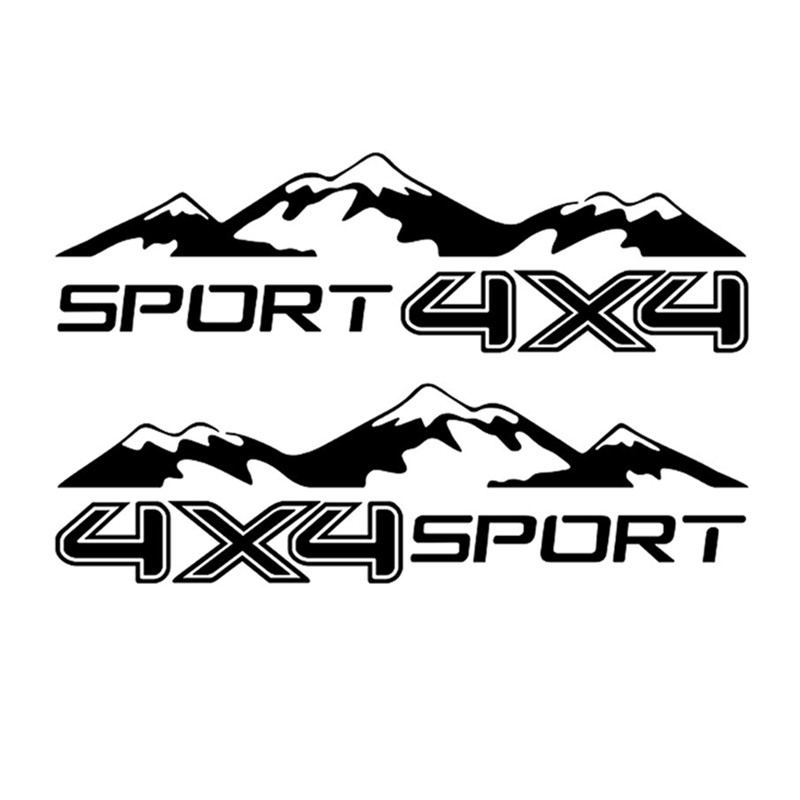 2Pcs Car Outdoor Stickers PVC Body Decals 4X4 Sport Parts For Off Road Pickup