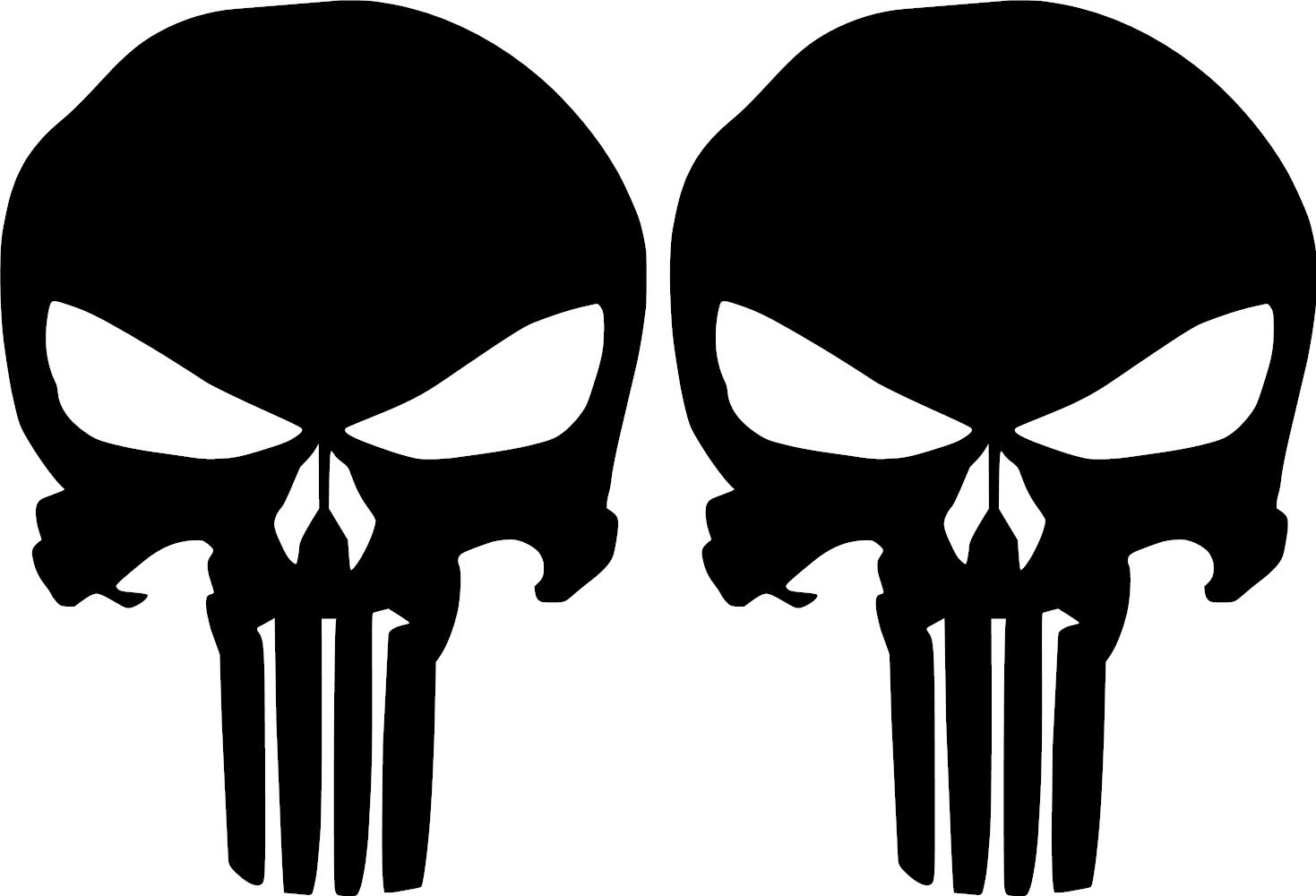 Punisher Skull Decal Pair of 2 Vinyl Stickers Truck Window Laptop Helmet Cart