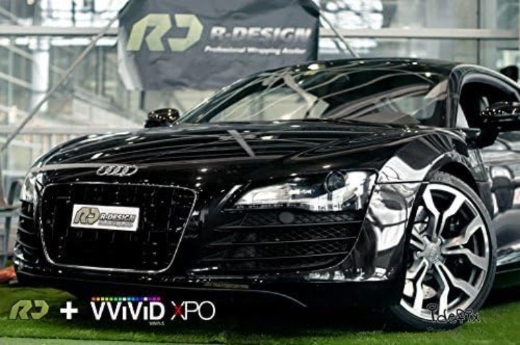 DIY Black High Gloss Vinyl Wrap 10ft x 5ft – Realistic Paint Finish, Conforms