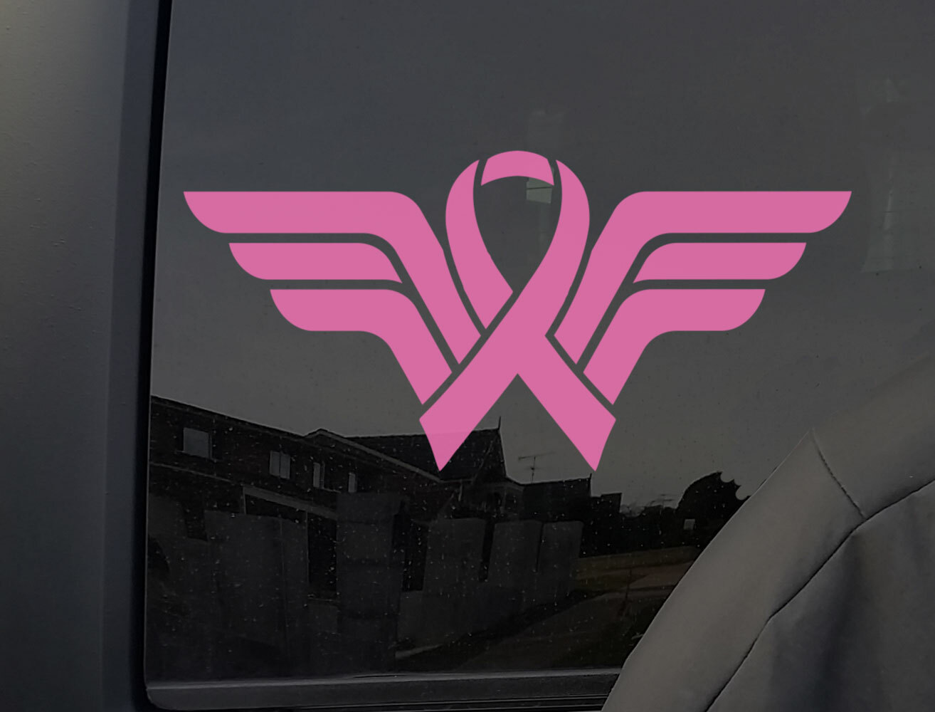 Breast Cancer Awareness Pink Ribbon Wonder Woman Cancel Fight Car Sticker Decal