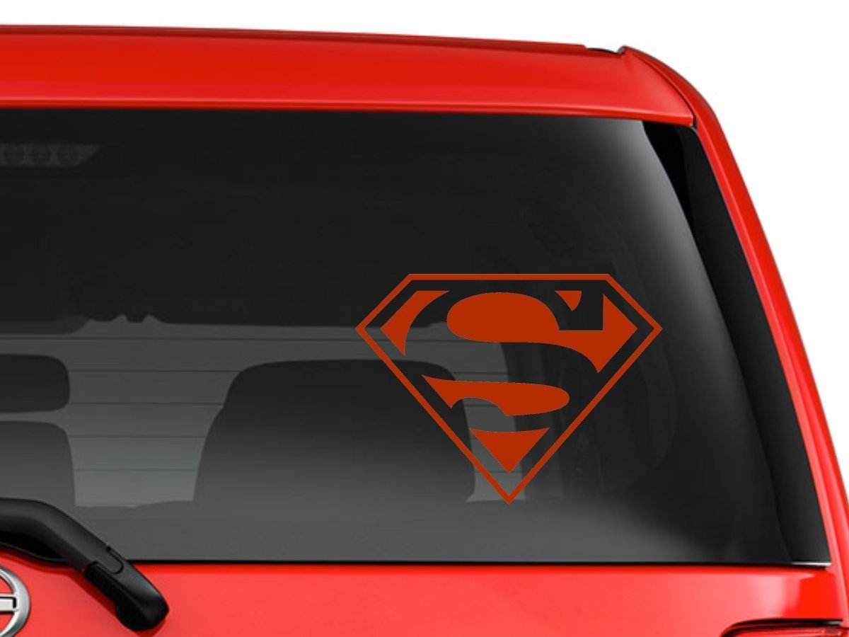 Superman Logo sign in red car truck laptop macbook decal sticker 6 inches red