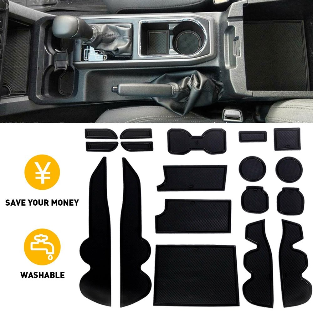 18/36x Liner Insert Fit 16-22 Tacoma Toyota and Cup Center Door Console Tr Black