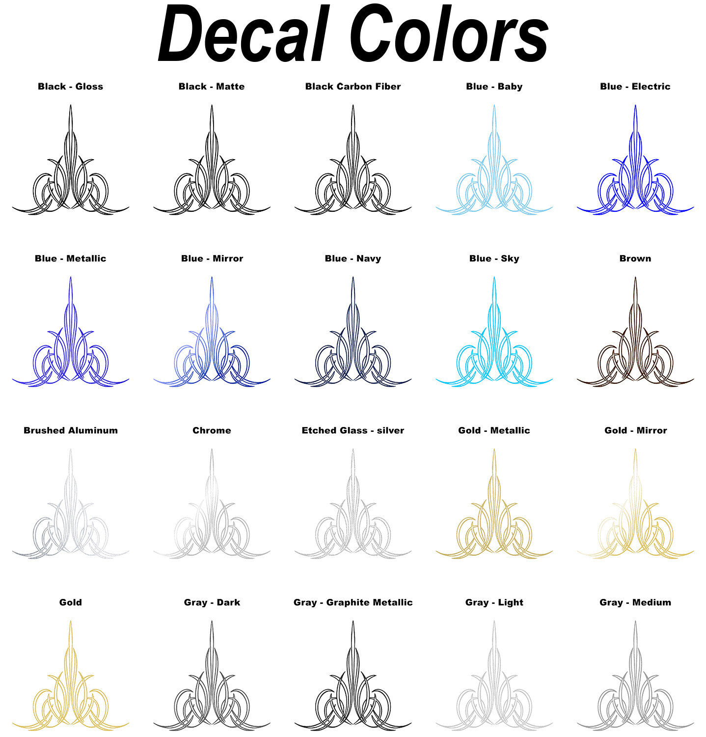 High-Quality Vinyl Pinstripe / Scroll Decal -Many Colors & Sizes- Free Shipping!