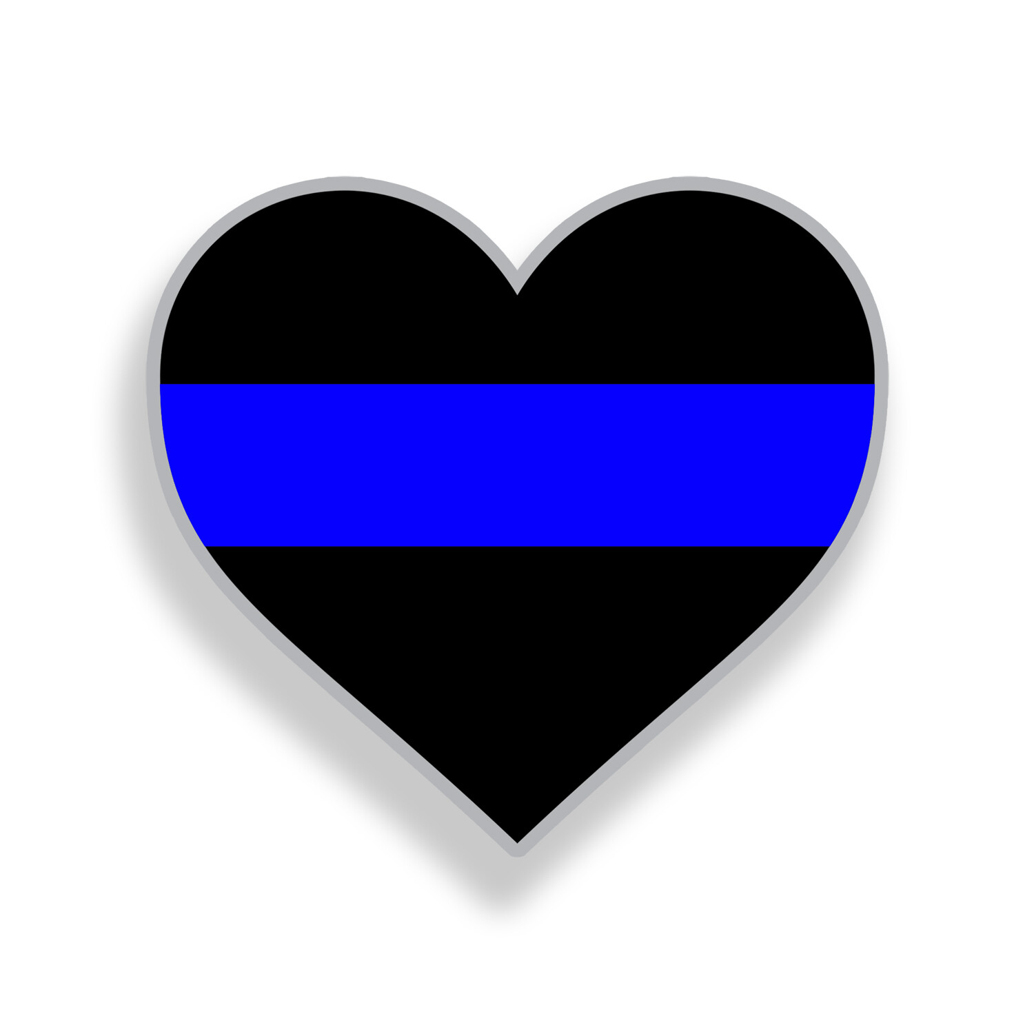 Heart Blue Line Sticker Laptop LEO Cup Car Vehicle Window Bumper Decal Back The