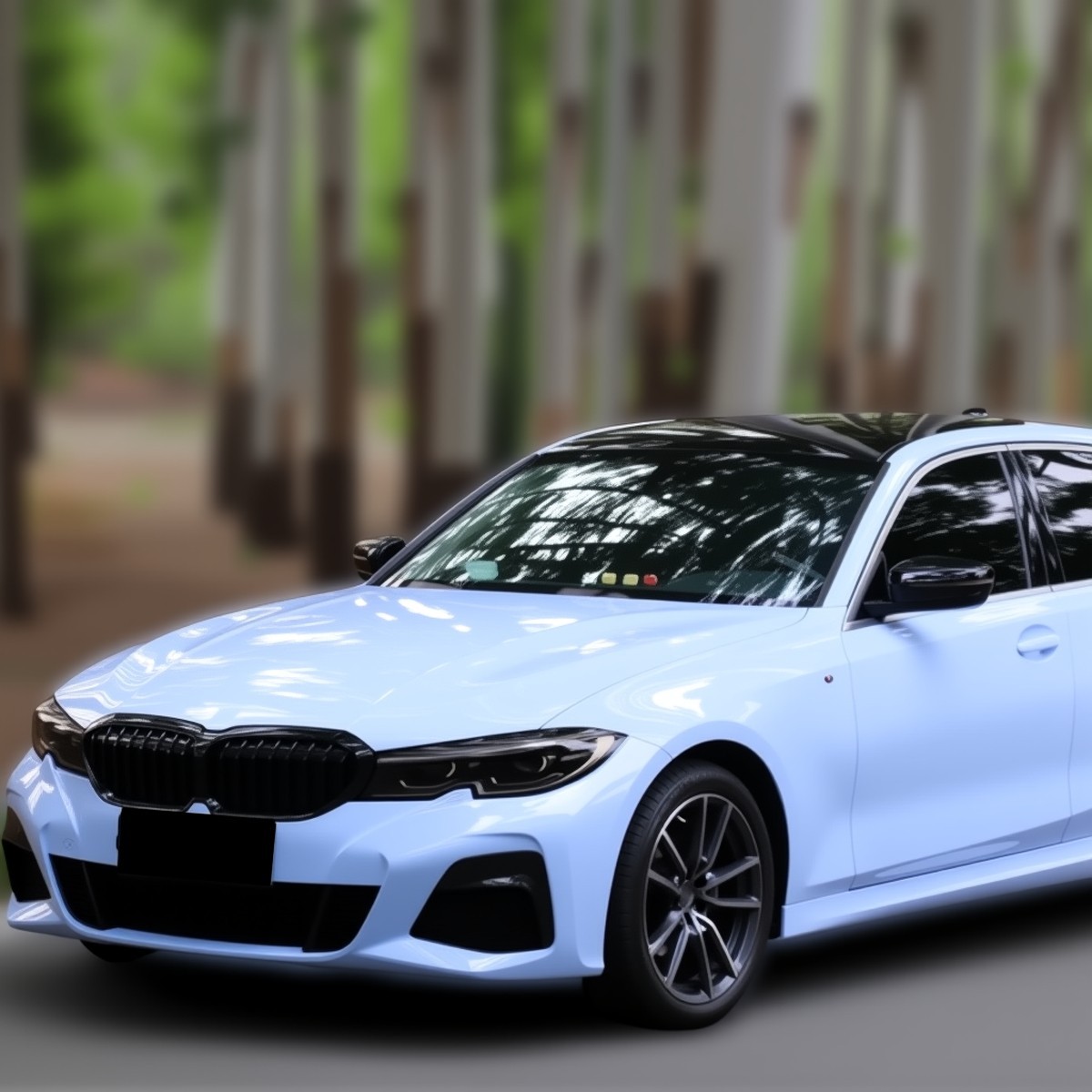 5FTx50FT PET Dusty Blue Vinyl Wrap US Stock Gloss Car Wrap Air Release
