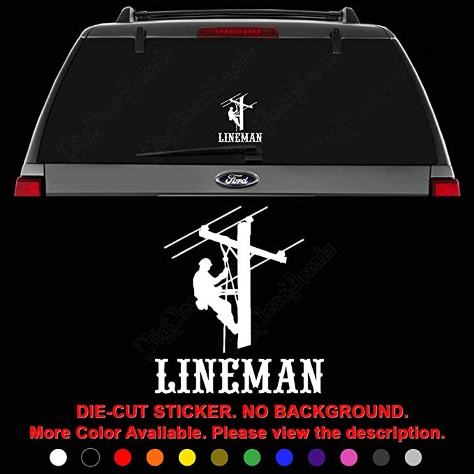 Lineman Electrician Pole Die Cut Vinyl Decal Sticker for Car Truck Motorcycle Ve