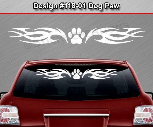 118-01 DOG PAW PRINT Windshield Decal Window Sticker Vinyl Banner Dog Lover Car