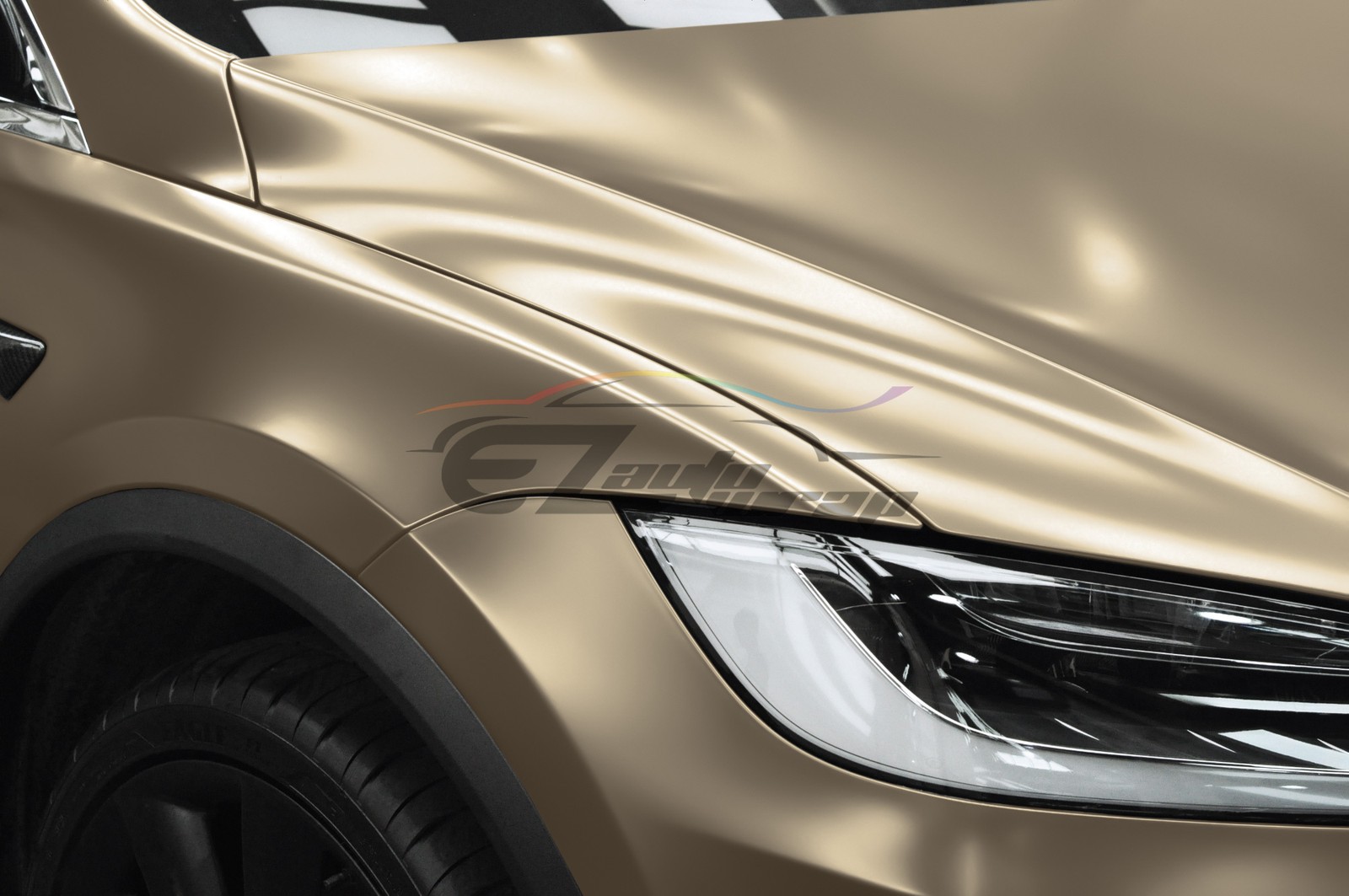 Premium Matte Metallic Satin Pearl Champagne Gold Vinyl Car Wrap Sticker Decal