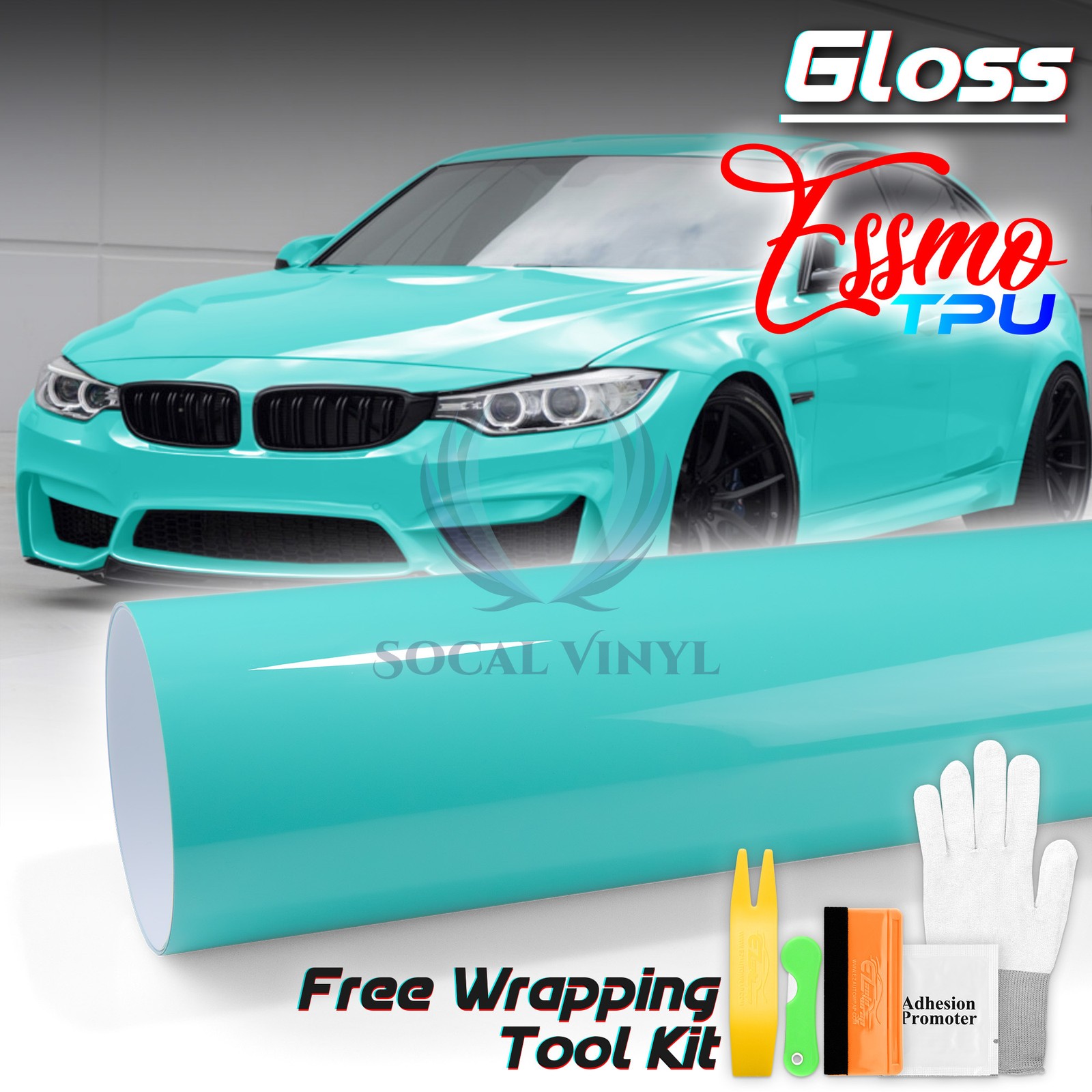 TPU Color Gloss Teal PPF Paint Protection Film Dry Wet Apply Vehicle Vinyl Wrap