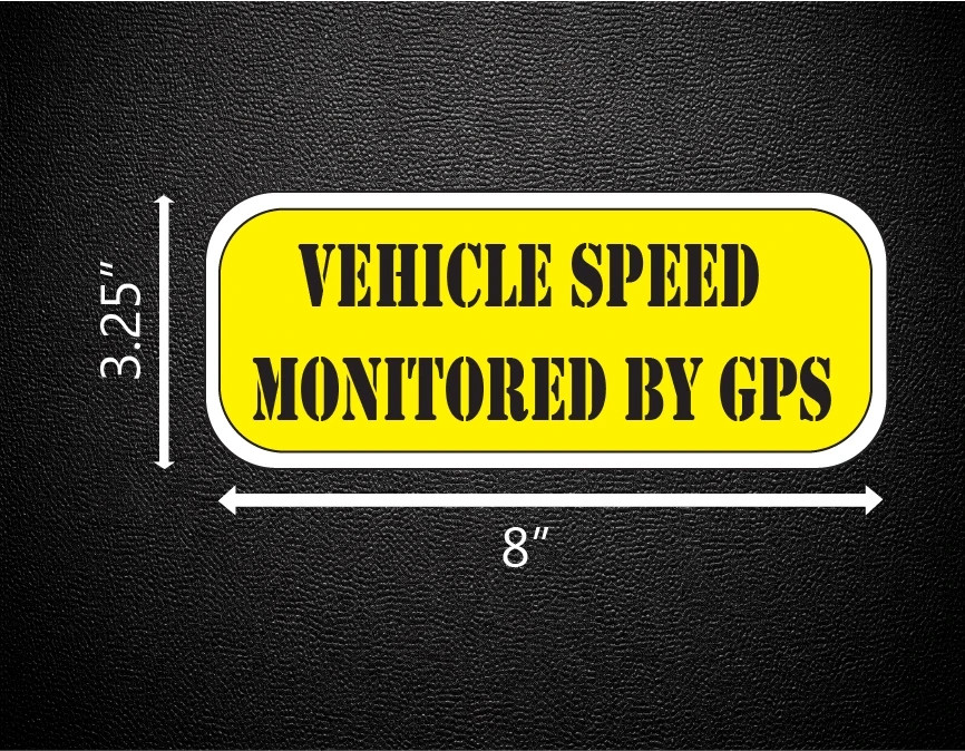 Taxi Truck Bus Vehicle Speed Monitored By GPS Safety Decal 3.25″ x 8.0″ p186