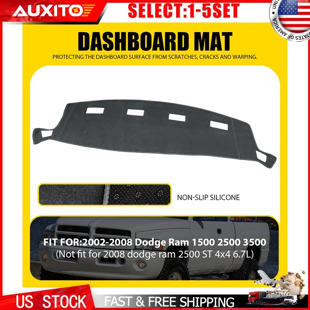 Dashboard Cover Pad Mat for 02-08 Dodge Ram 1500 2500 3500 Truck Sunshield 1-5X
