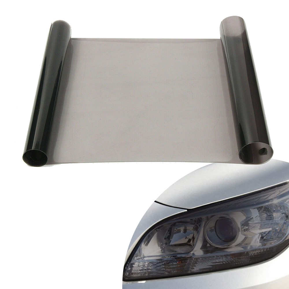 1-10 Gloss Light Black Tint Film for Taillight Headlight Fog Light Vinyl 12″X72″