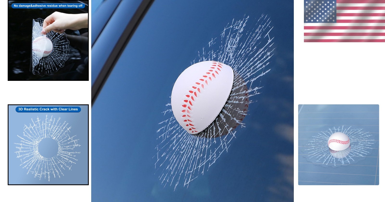 Durable Funny Baseball 3D Car Sticker – Waterproof & Easy to Apply