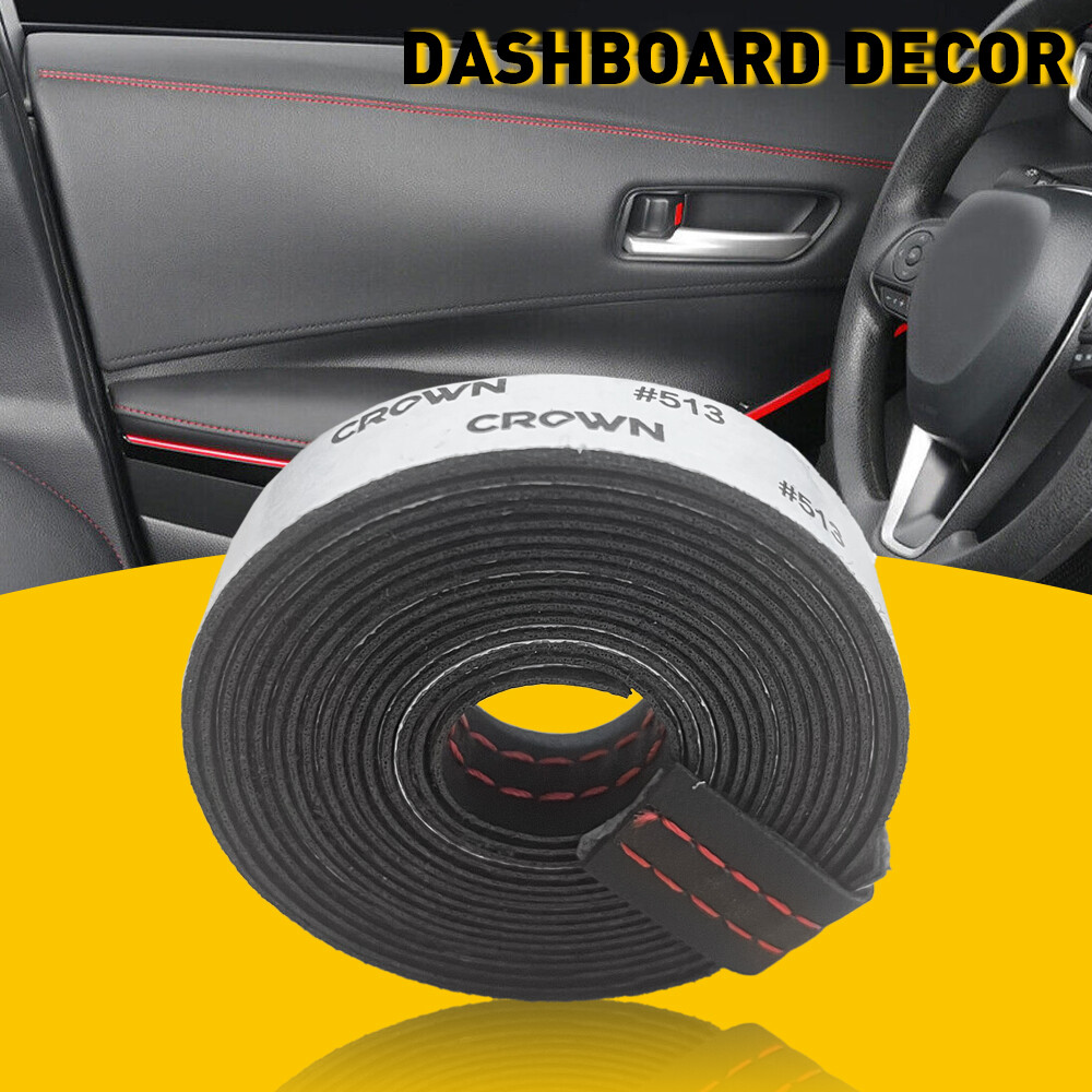 2M PU Leather Car Dashboard Decor Line Strip Sticker Moulding Trim Access H