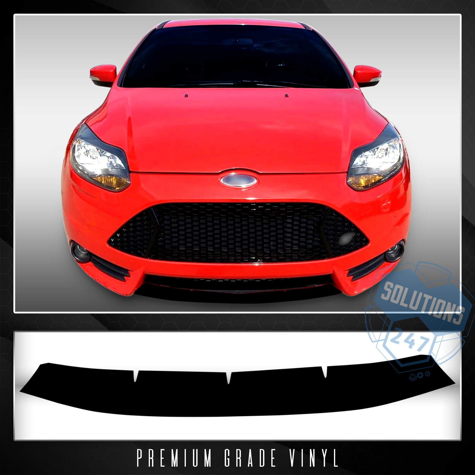 For 2013-2014 Ford Focus ST Front Lower Lip Trim Decal Overlay Wrap Gloss Vinyl