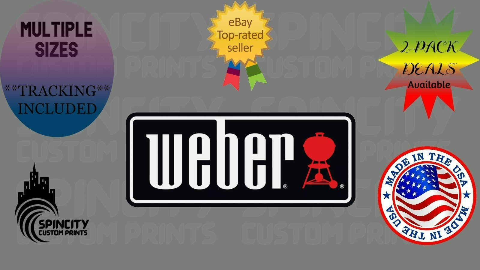 WEBER Grills LOGO BBQ Vinyl DECAL Barbeque Laptop Phone Sticker Multiple Sizes