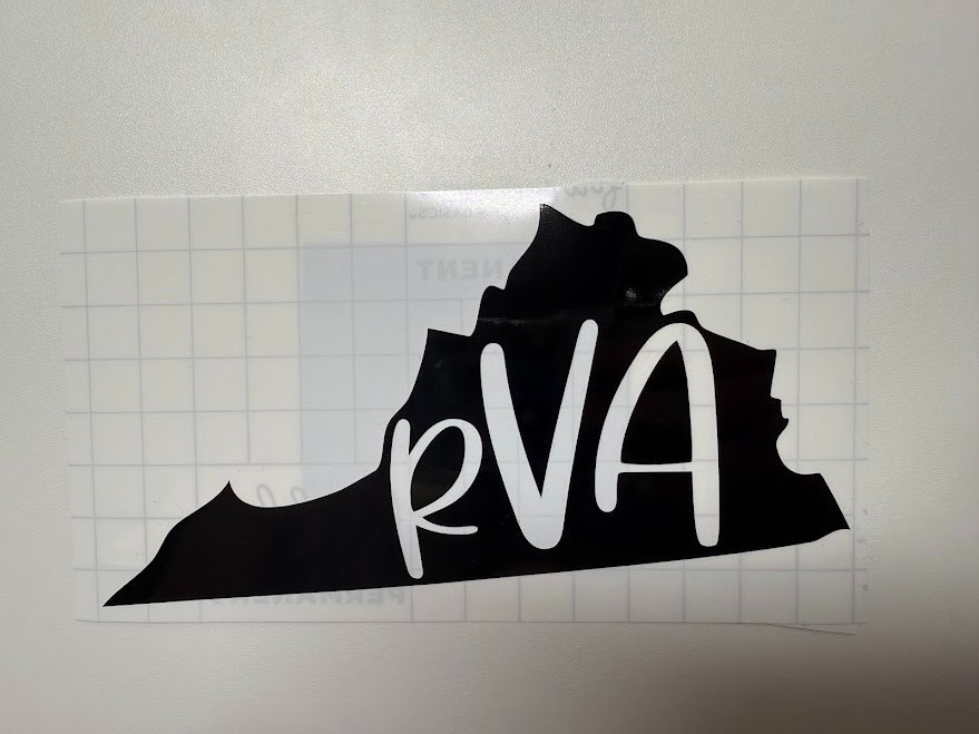 Virginia State RVA Sticker Car Decal 7″x3.5″ Vinyl