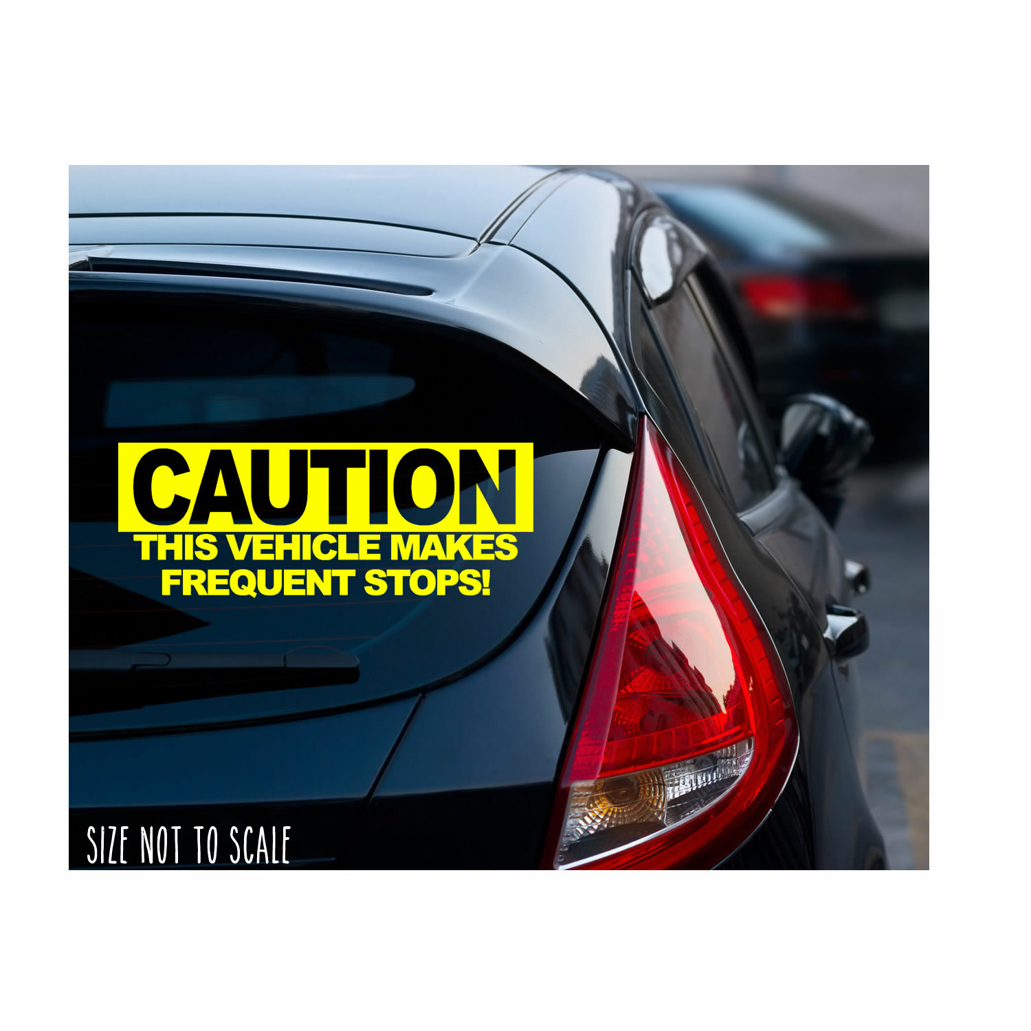 Caution This Vehicle Makes Frequent Stops Sticker Funny Work Truck car Window 8″