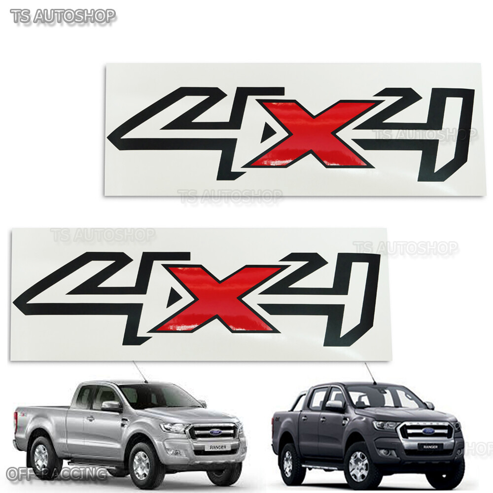 2pcs Black 4×4 Sticker Rear Back For Ford Ranger Wildtrak Mk2 Px2 2015 2017 2018