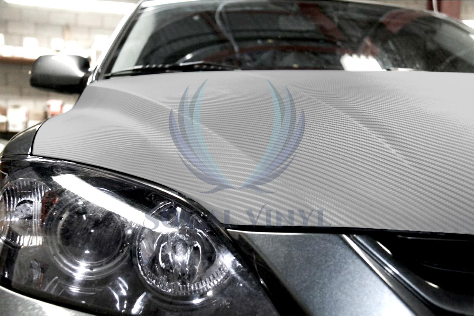 3D Carbon Fiber Silver Matte Textured Car Vinyl Wrap Sticker Decal Film Sheet