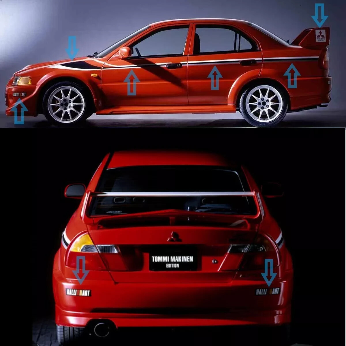 MITSUBISHI Genuine OEM LANCER EVO 6 Tommi Makinen Edition Decal 8 pieces Set