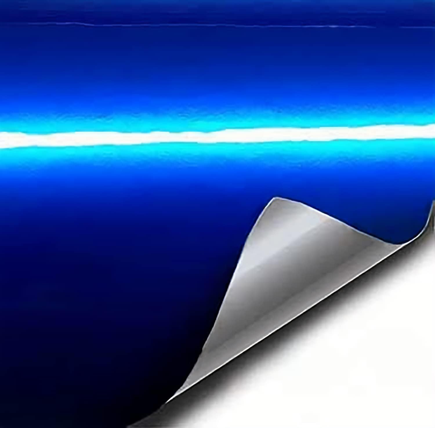 1ft x 5ft Dark Blue Vinyl Car Wrap with Satin Metallic Finish for DIY Projects