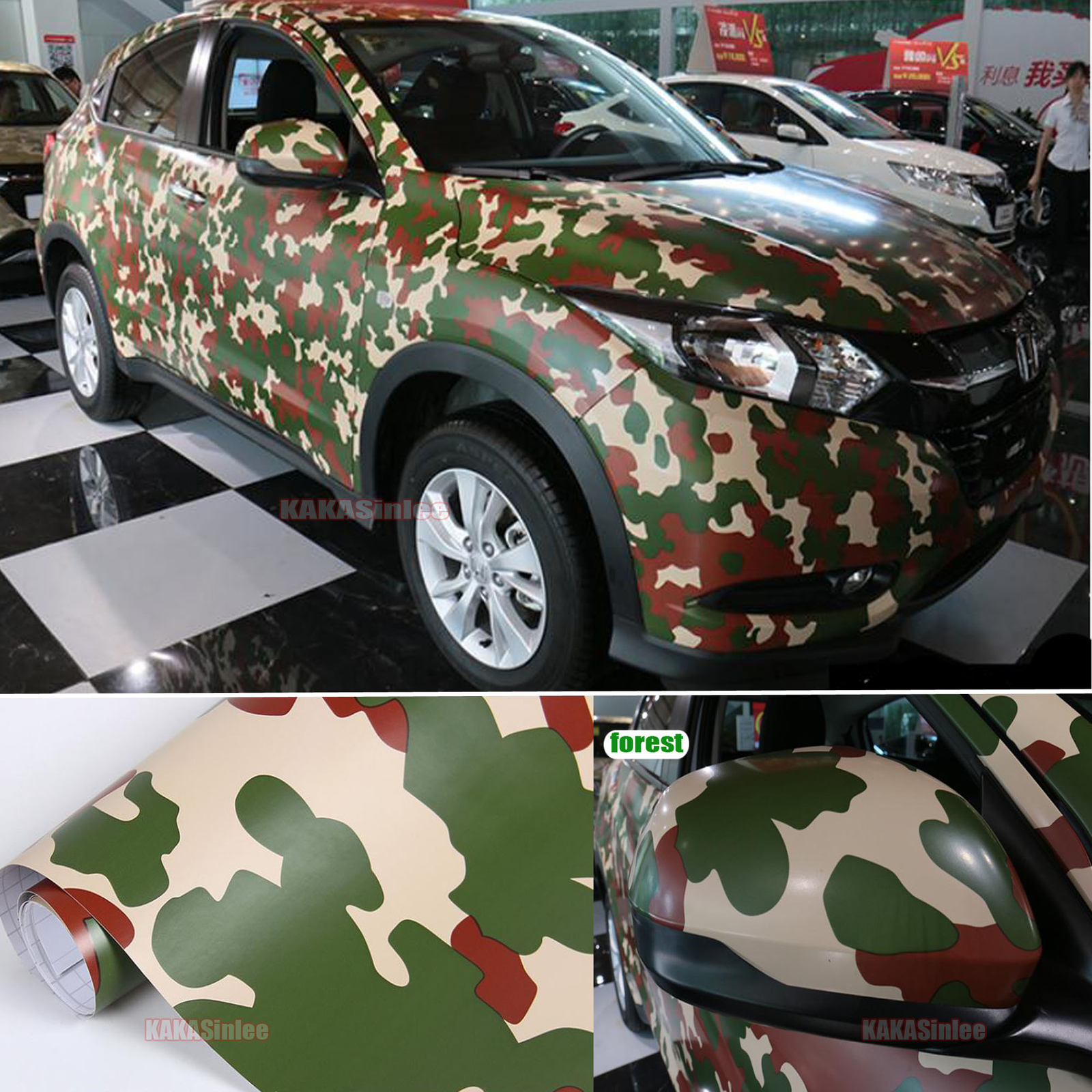 Flexible Satin Car Digital Desert Camouflage Camo Vinyl Wrap Decal Sticker HDUS