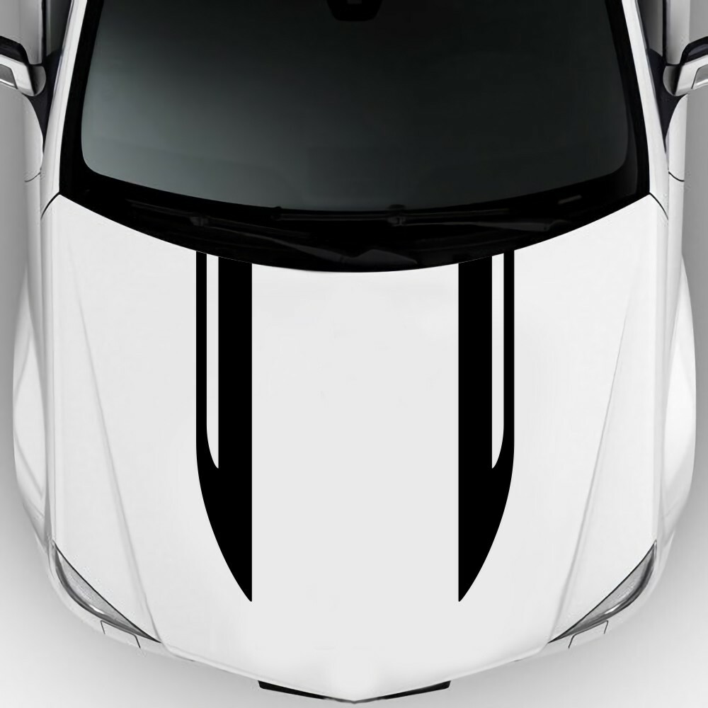 2pcs Long Stripes Stickers Vinyl Decals Graphics Racing Car Bonnet Body Decor
