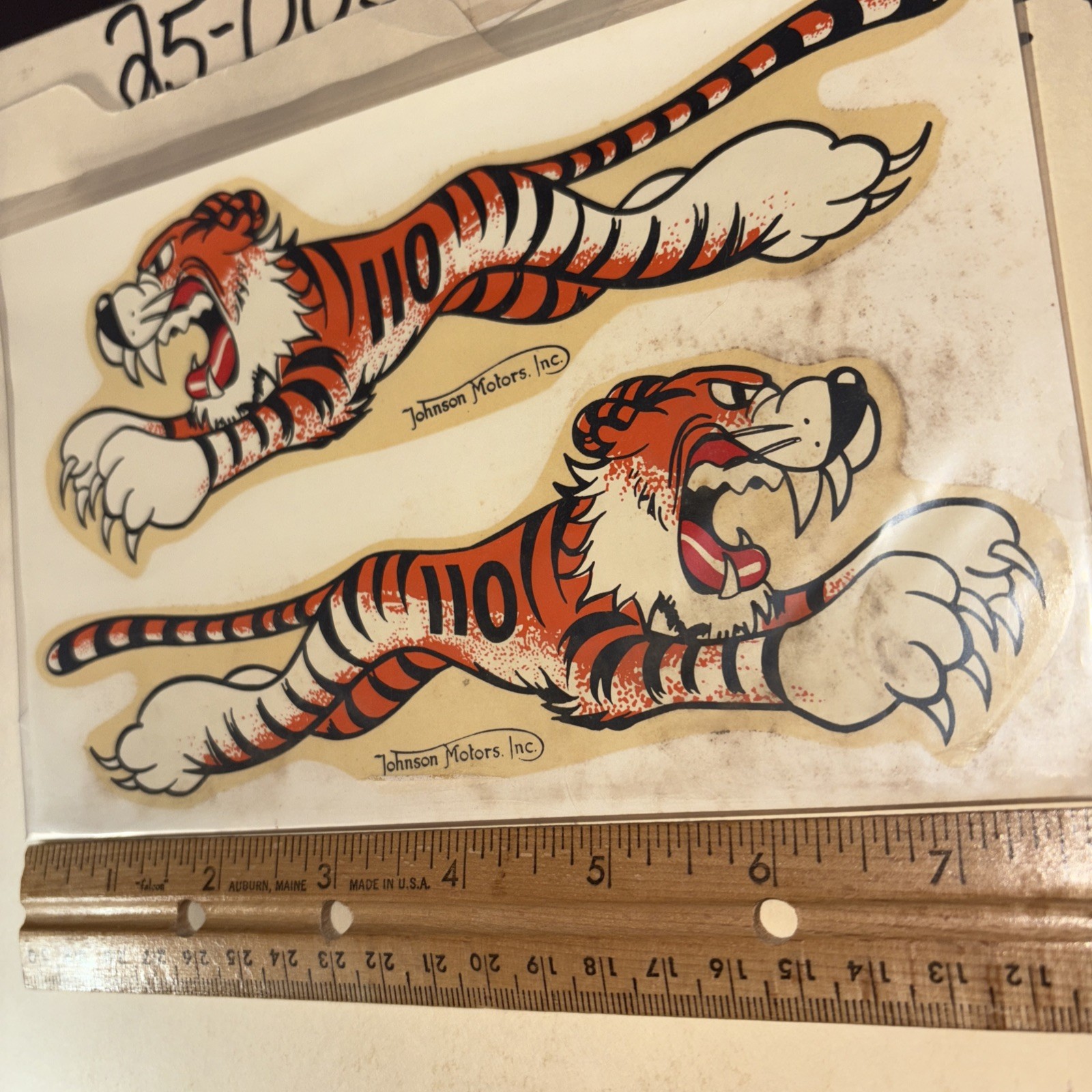 Tiger T110 Front Number Plate 8” Pair Decal Johnson Motors Inc