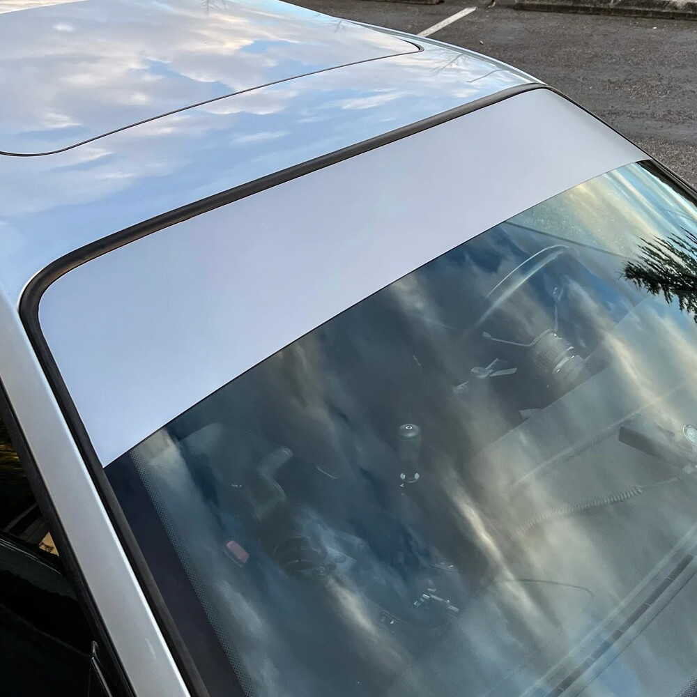 White Strip Sun Visor Windshield Banner Vinyl Long Lasting Premium Blank Decal