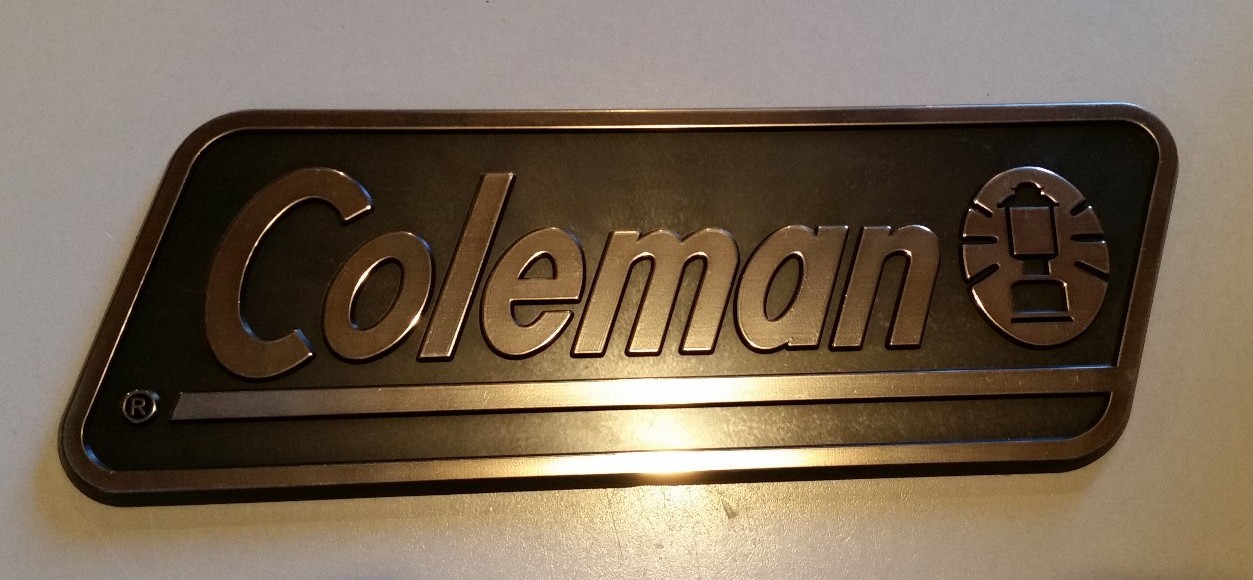 *NEW* COLEMAN Plastic Decal Badge Black Silver RV Camper Trailer 7-1/2″ Lantern