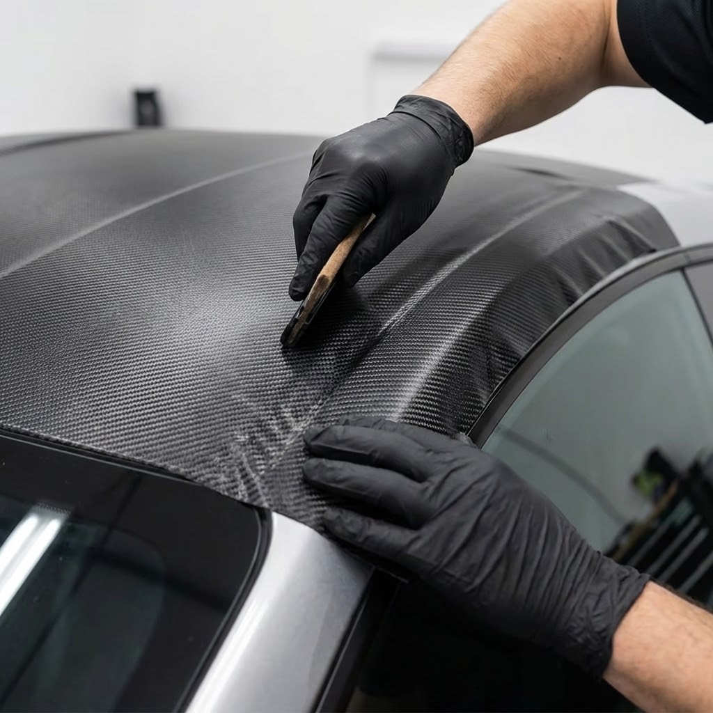 120″ x 60″ Black Carbon Fiber Vinyl Wrap 3D Bubble Free Air Release 10ft x 5ft