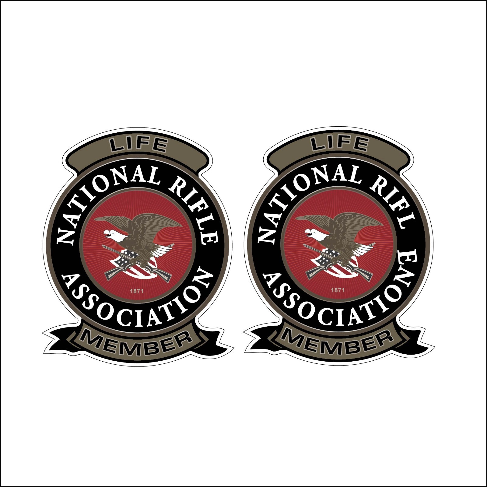 NRA Life Member Patch Logo Guns Decal Replica 2nd Amendment Stickers p23