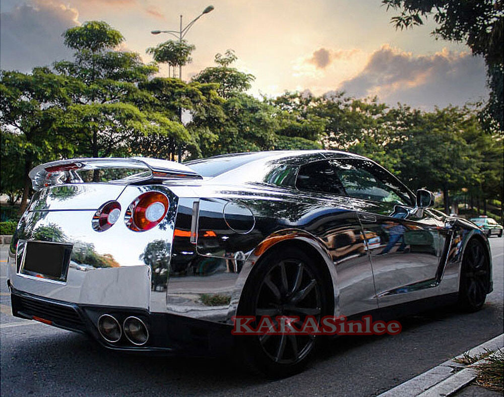 Silver Entire Car SUV Mirror Chrome Vinyl Wrap Decal Film Sticker Air Release AX