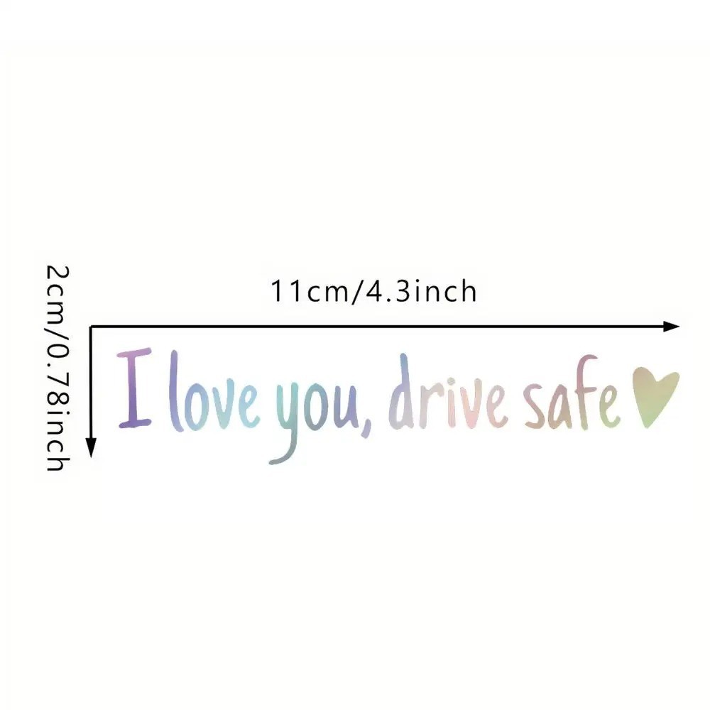 I Love You Drive Safe Heart Mirror Decal Sticker Vinyl Truck Window Car